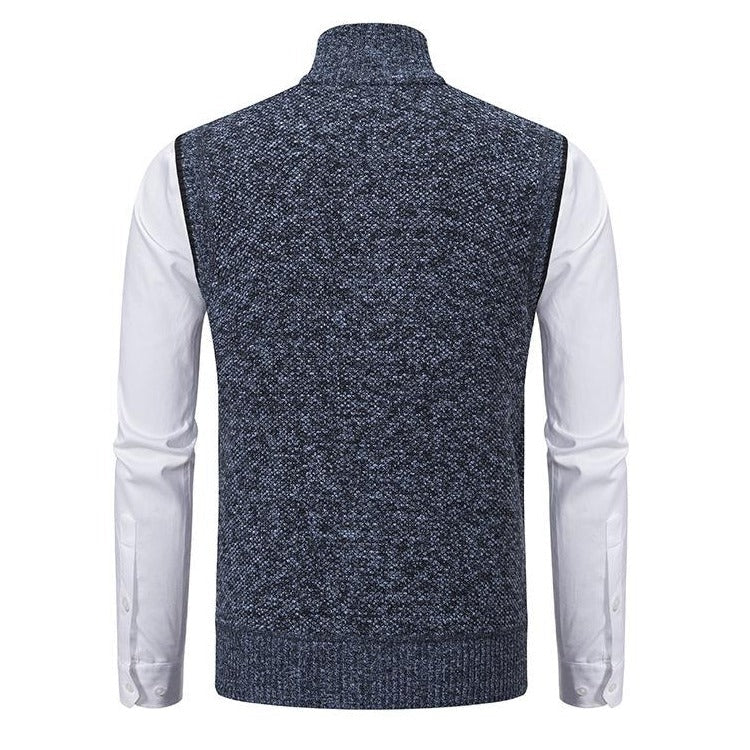 Men's High Collar Soft Wool Gilet for a Stylish Look