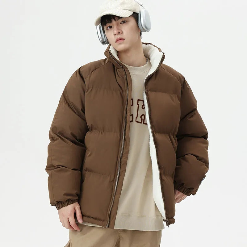 Men's Winter Jacket with Fleece Lining and Waterproof Material