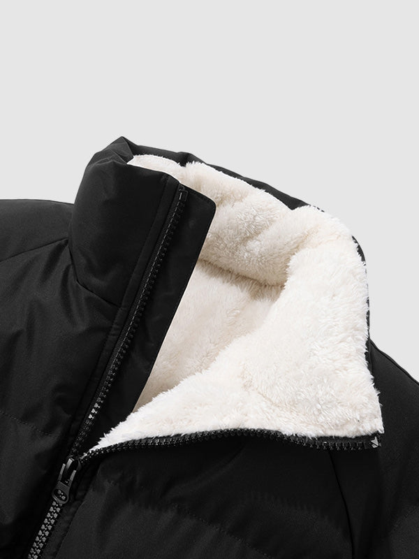 Men's Winter Jacket with Fleece Lining and Waterproof Material