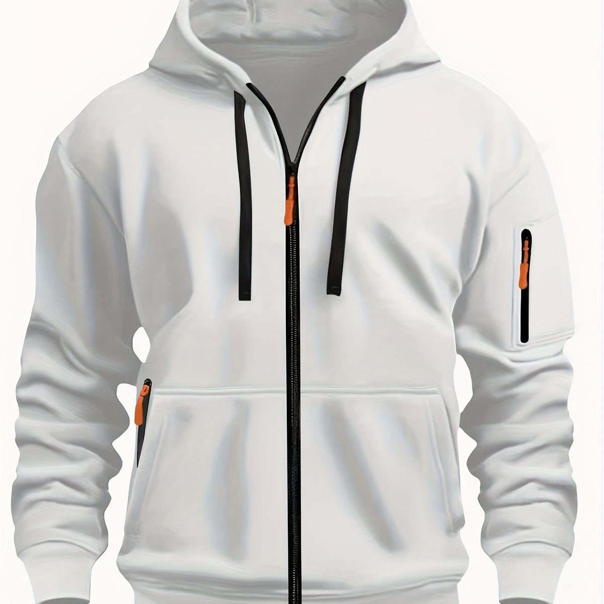 Men's Zip-Up Hoodie with Side Pocket