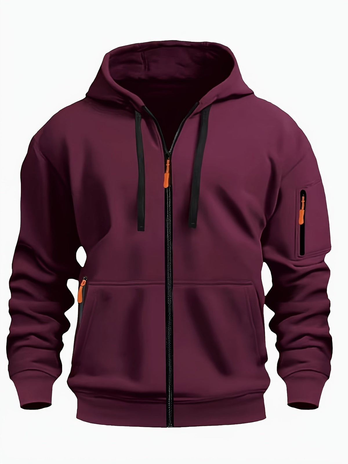 Men's Zip-Up Hoodie with Side Pocket