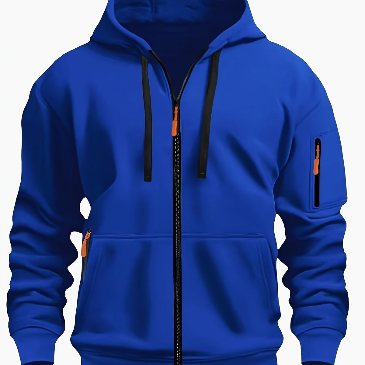 Men's Zip-Up Hoodie with Side Pocket