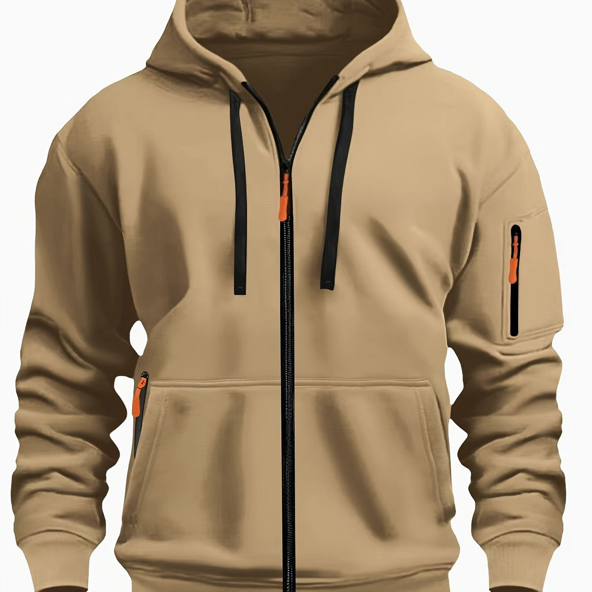 Men's Zip-Up Hoodie with Side Pocket