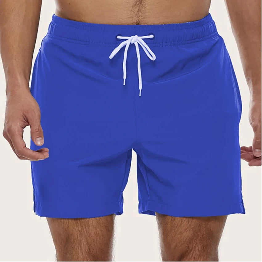 Men's Quick-Dry Swim Shorts with Elastic Waistband for the Beach