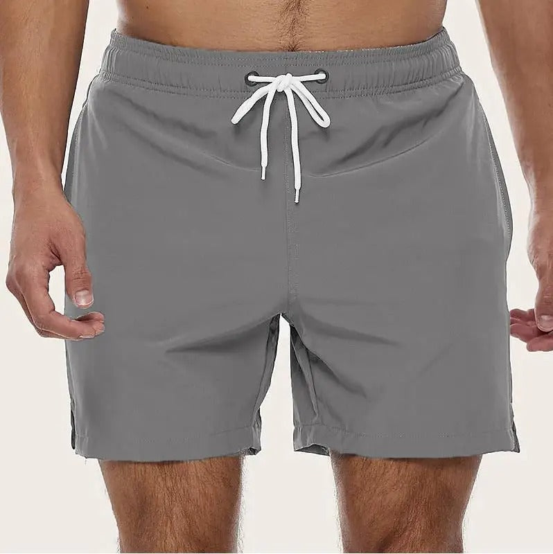 Men's Quick-Dry Swim Shorts with Elastic Waistband for the Beach