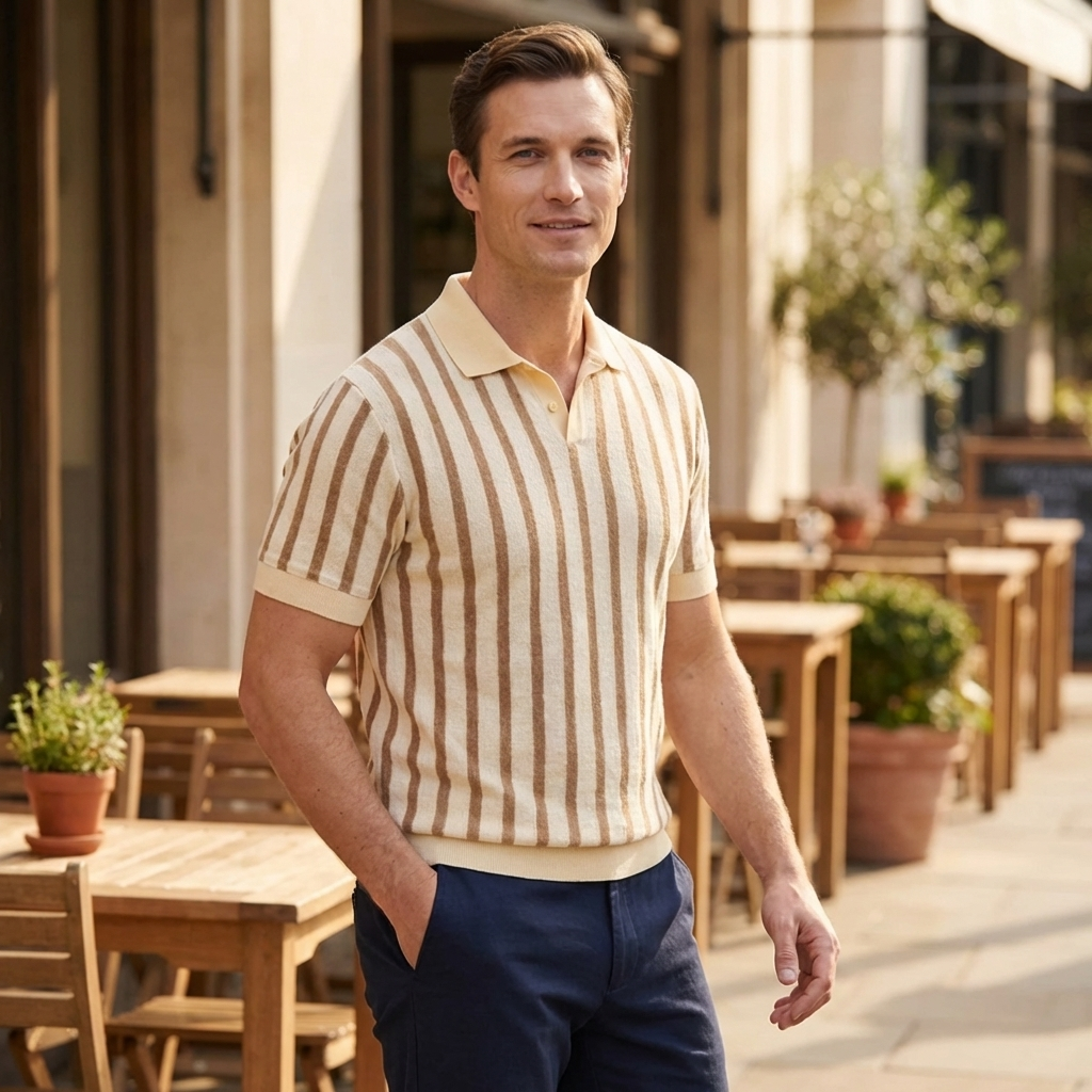 OLDMONEYLOOK | Men’s Classic Knit Polo Shirt
