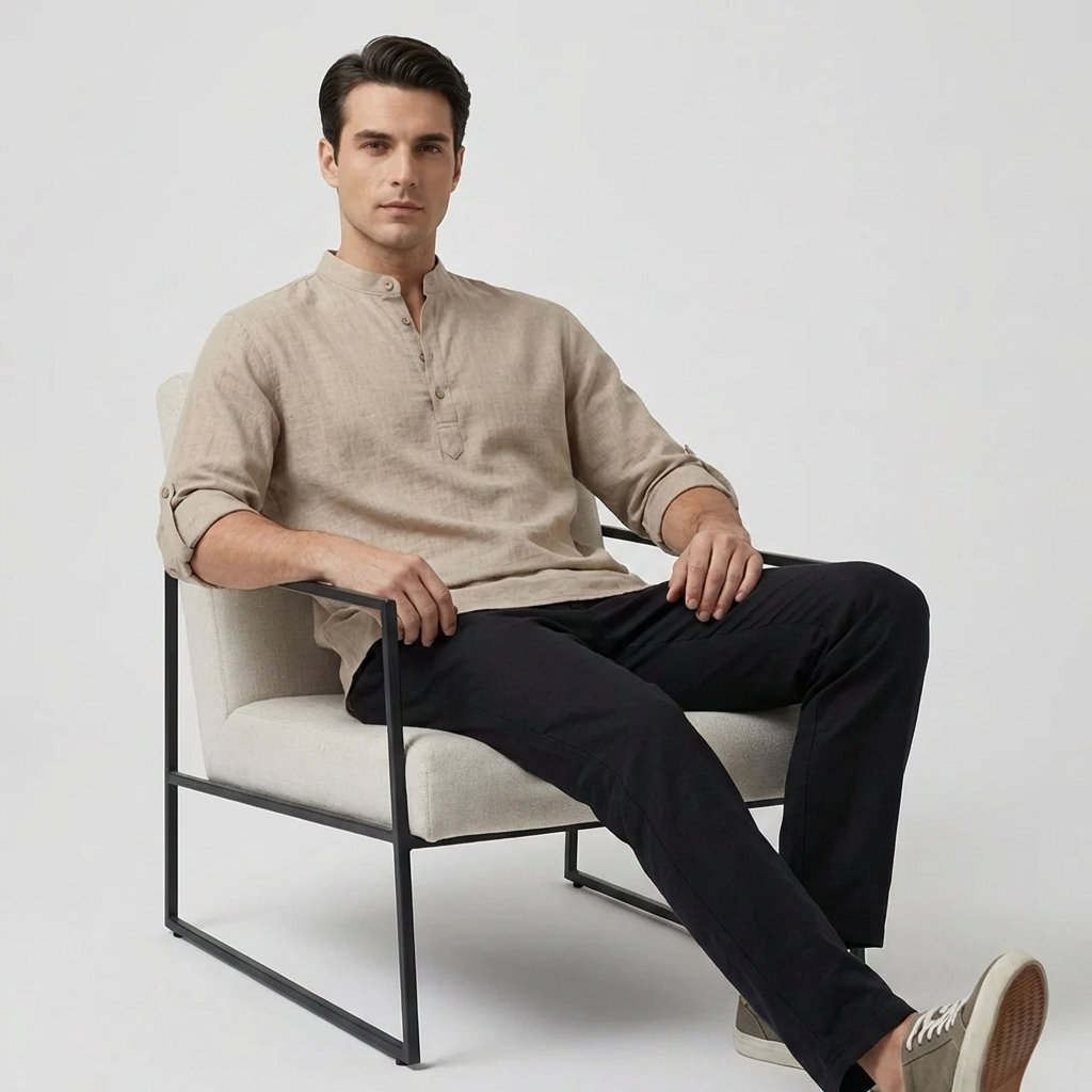 OLDMONEYLOOK | Men’s Classic Linen Summer Shirt