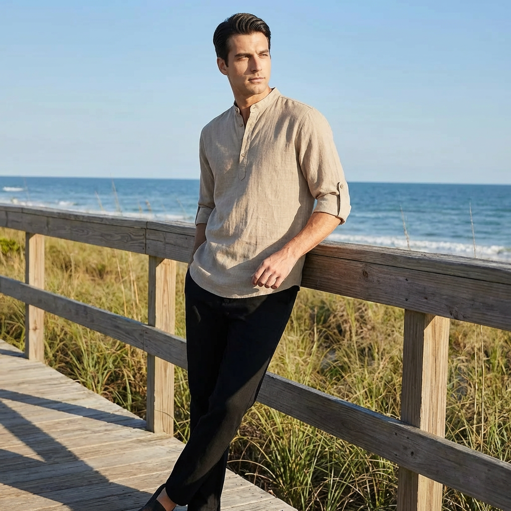 OLDMONEYLOOK | Men’s Classic Linen Summer Shirt