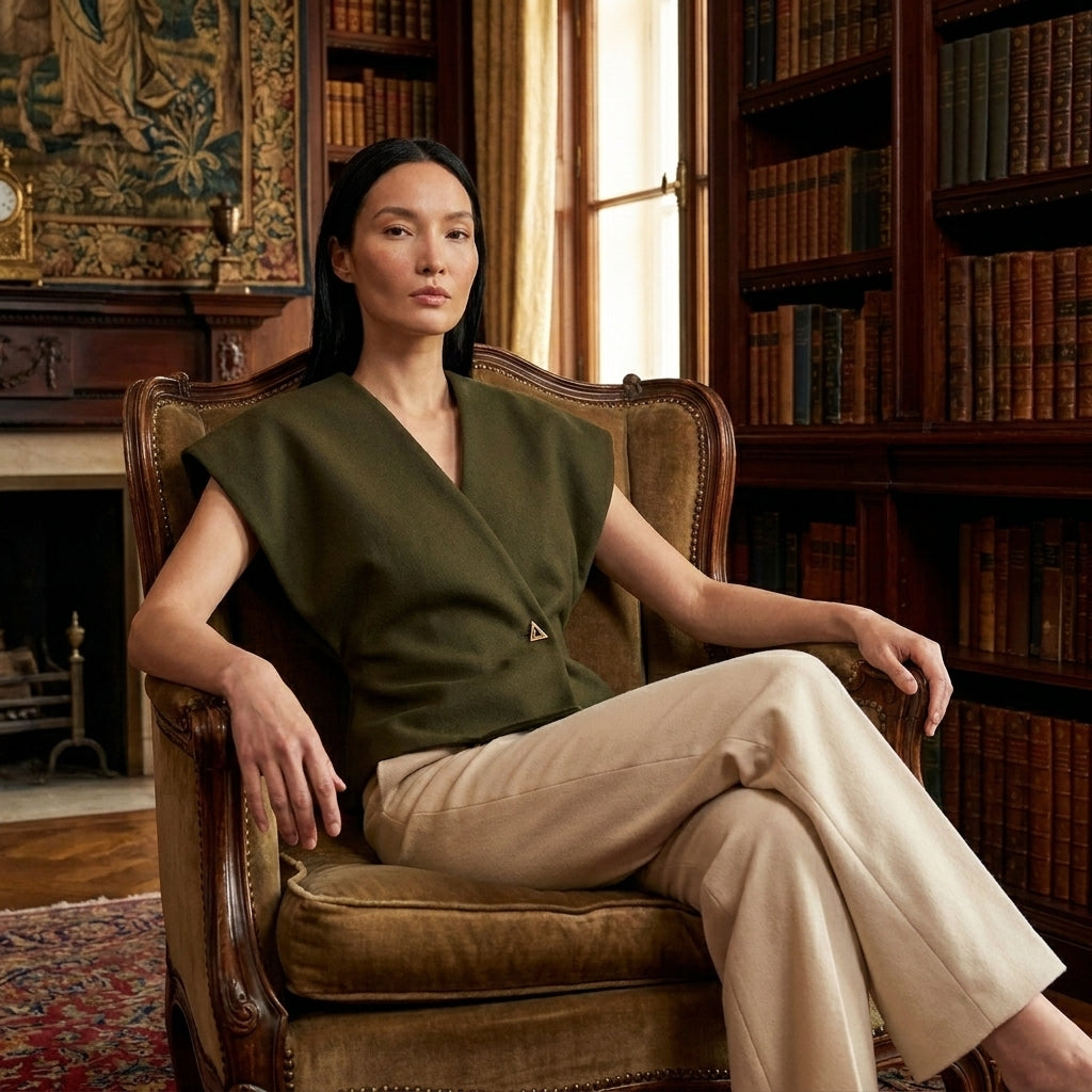 OLDMONEYLOOK | Women’s Classic V-Neck Blouse