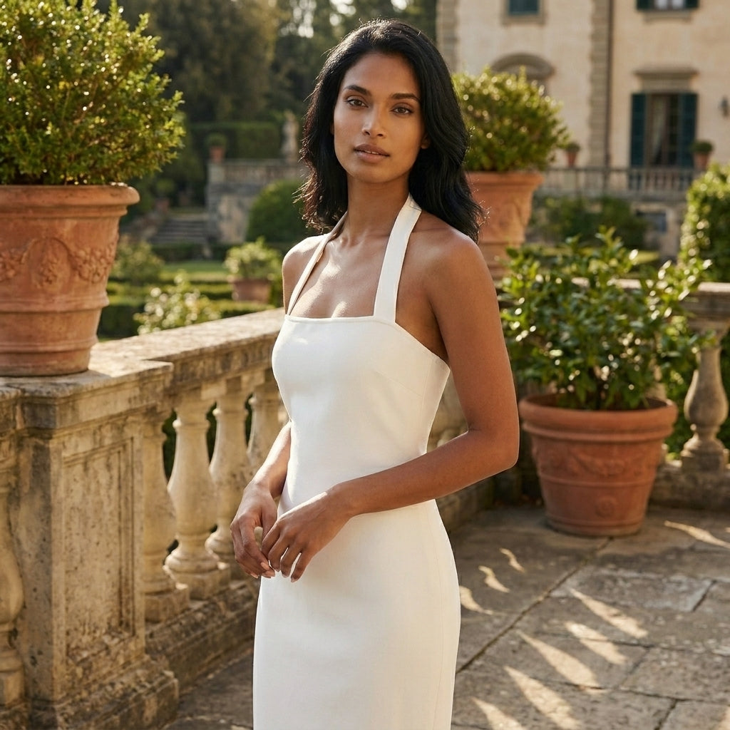 OLDMONEYLOOK | Women’s Refined Halter Maxi Dress