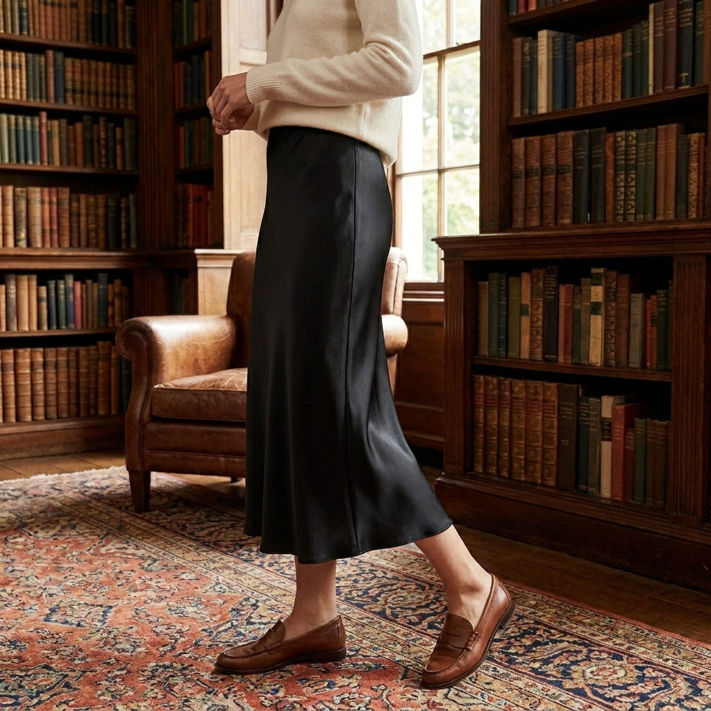 OLDMONEYLOOK | Women’s Refined Silk Skirt