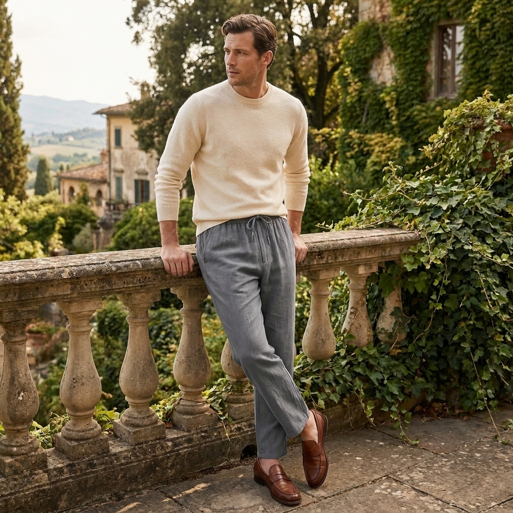 OLDMONEYLOOK | Men’s Heritage Linen Pantalon