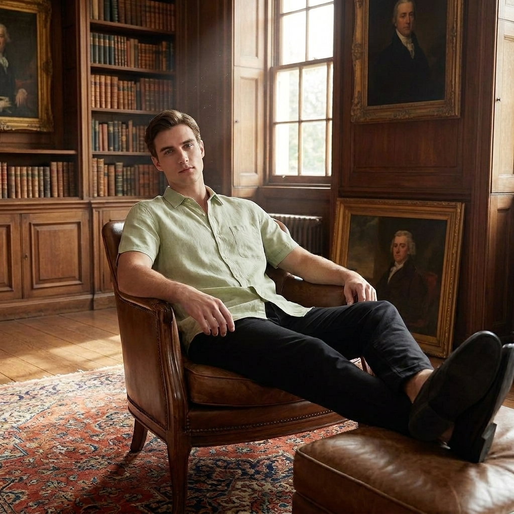 OLDMONEYLOOK | Men's Classic Linen Short Sleeve Shirt