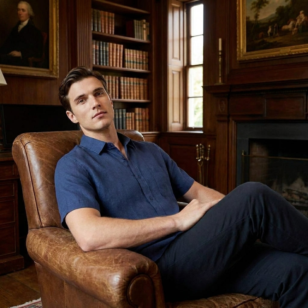 OLDMONEYLOOK | Men's Classic Linen Short Sleeve Shirt