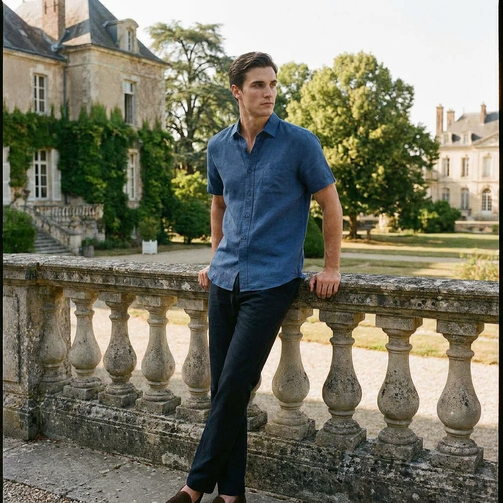 OLDMONEYLOOK | Men's Classic Linen Short Sleeve Shirt