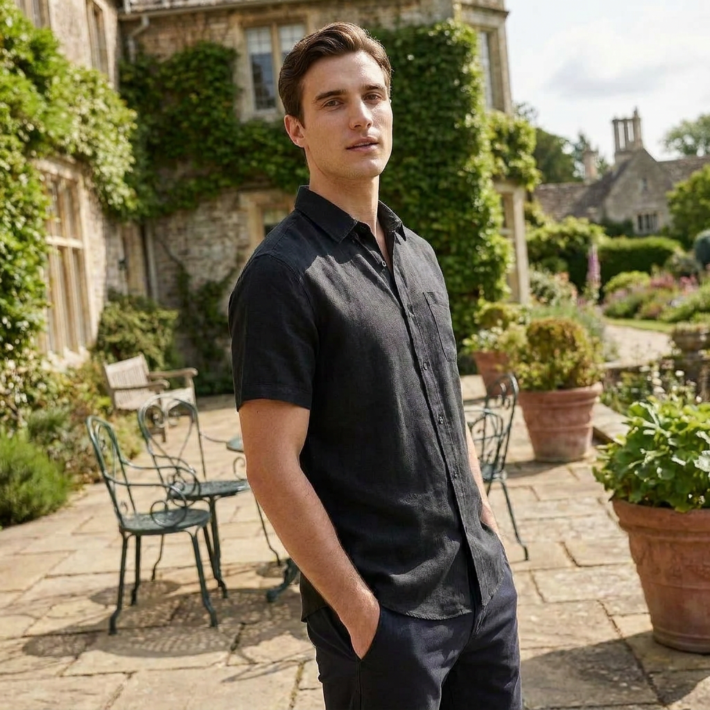 OLDMONEYLOOK | Men's Classic Linen Short Sleeve Shirt
