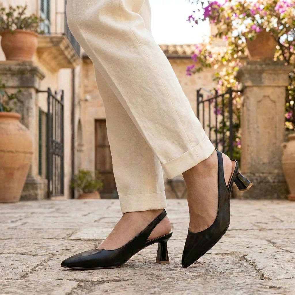 OLDMONEYLOOK | Women’s Refined Pointed Toe Heel Sandals