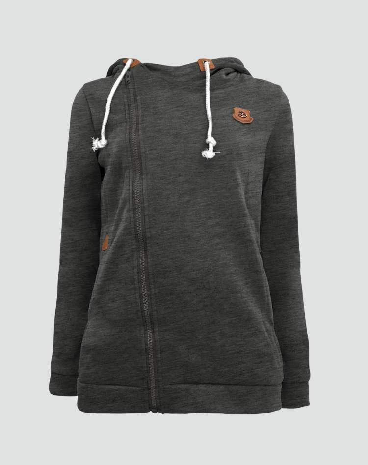 Sporty Jacket for Women with Asymmetrical Hood