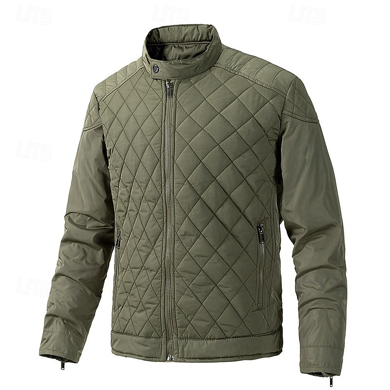 Carter | Quilted Diamond Stand-Collar Jacket