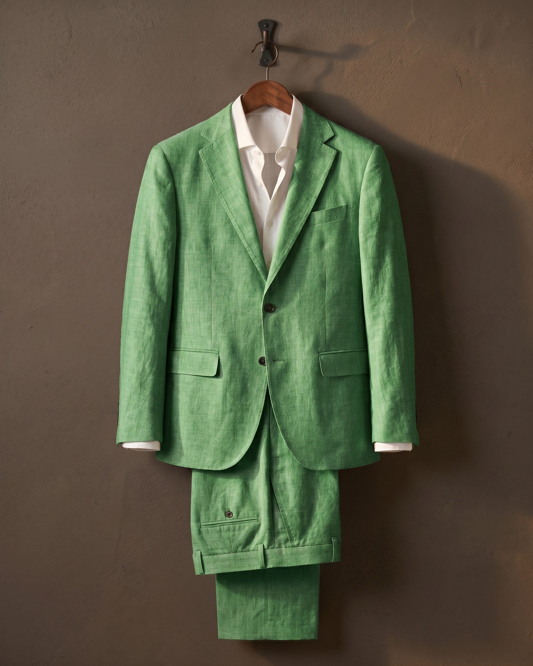 Suit with Notched Lapel and Flap Pockets for Men