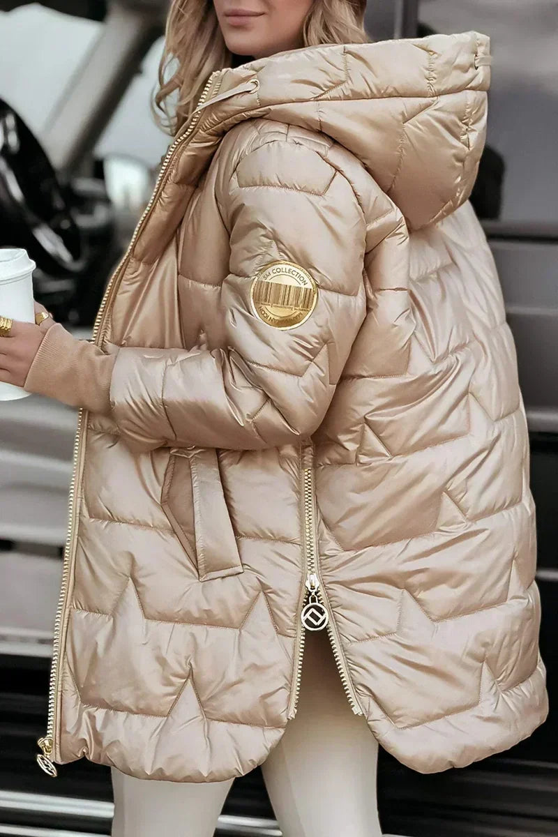 Women's Quilted Winter Coat with Hood