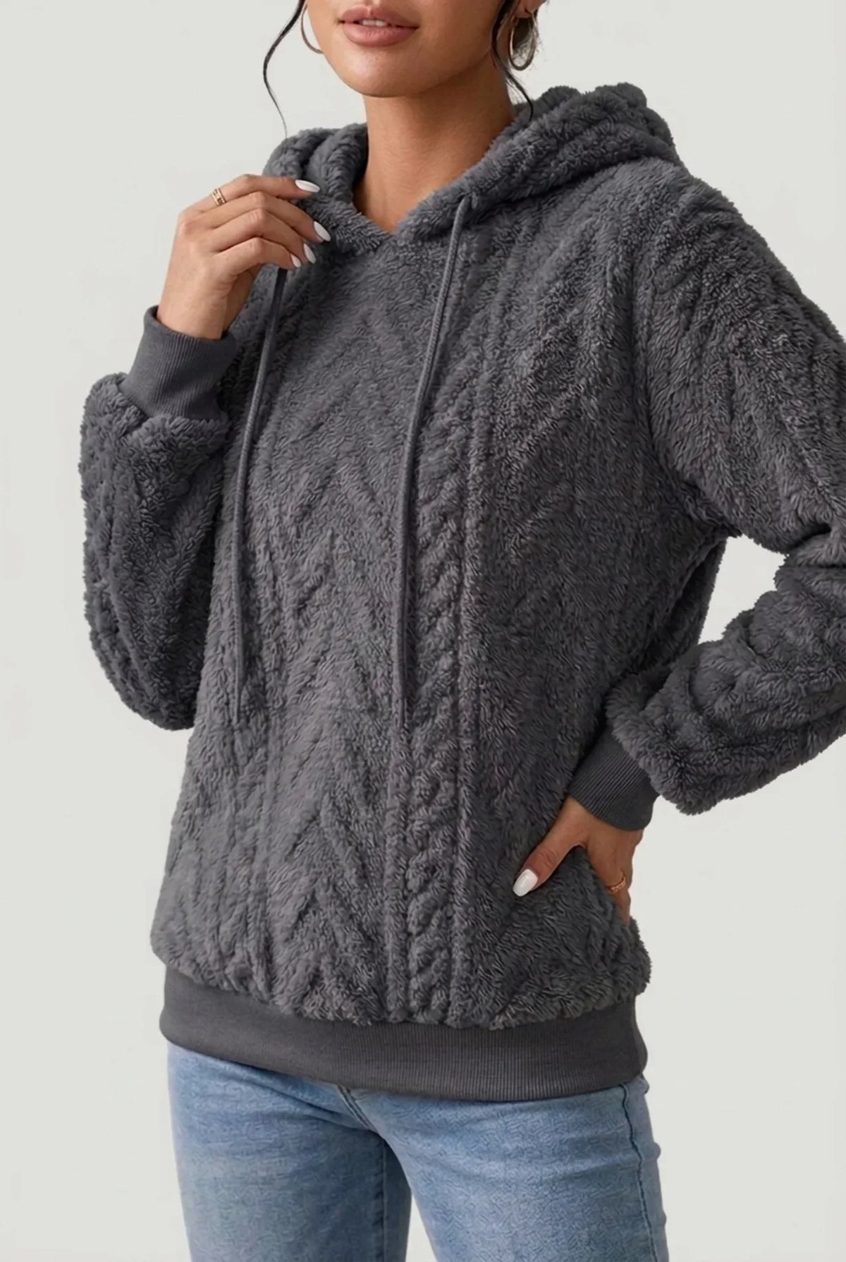 Women's Cable Knit Hoodie | Soft and Cozy Comfort