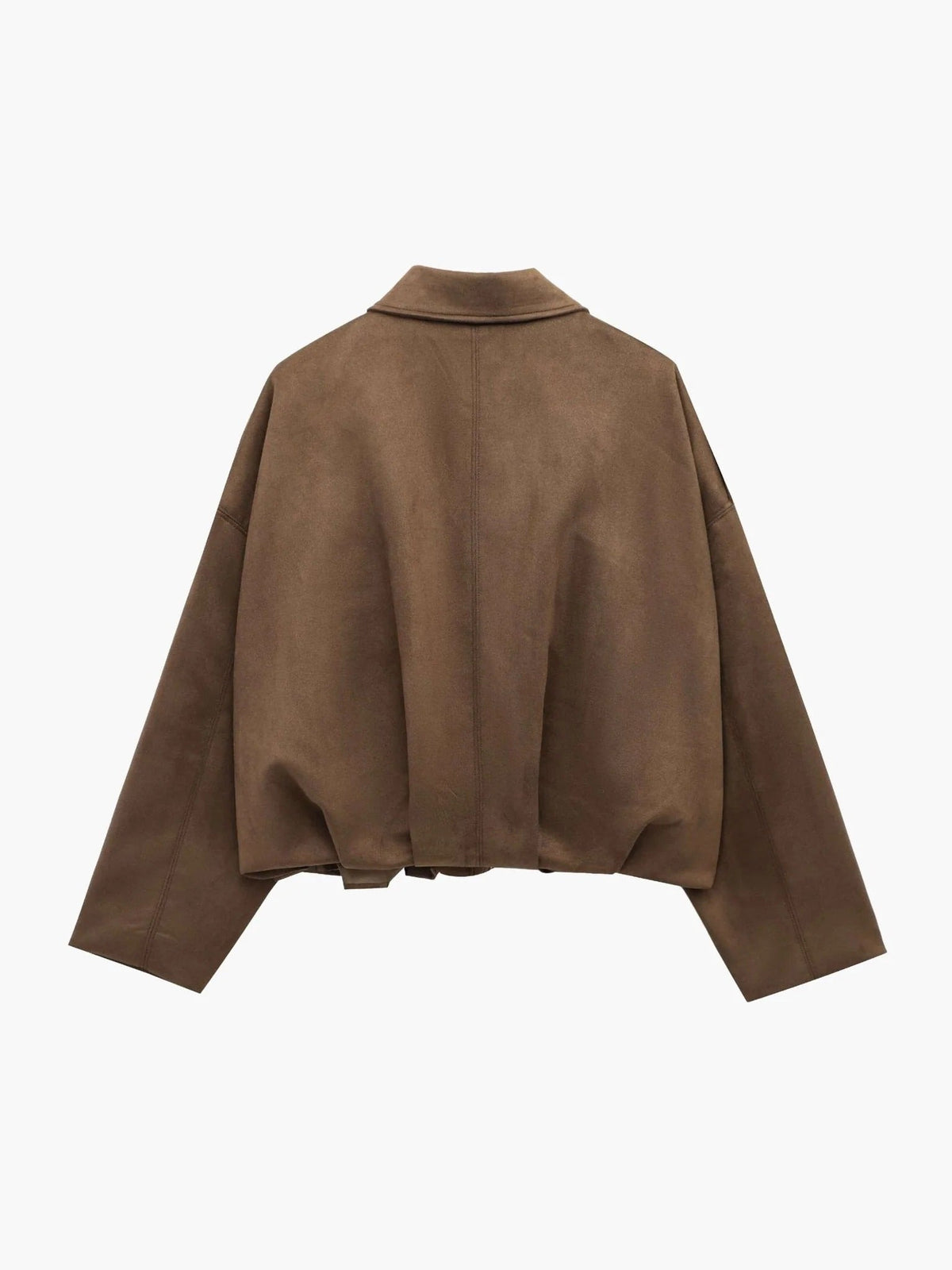 Bomber Jacket for Women in Suede with Ribbed Cuffs
