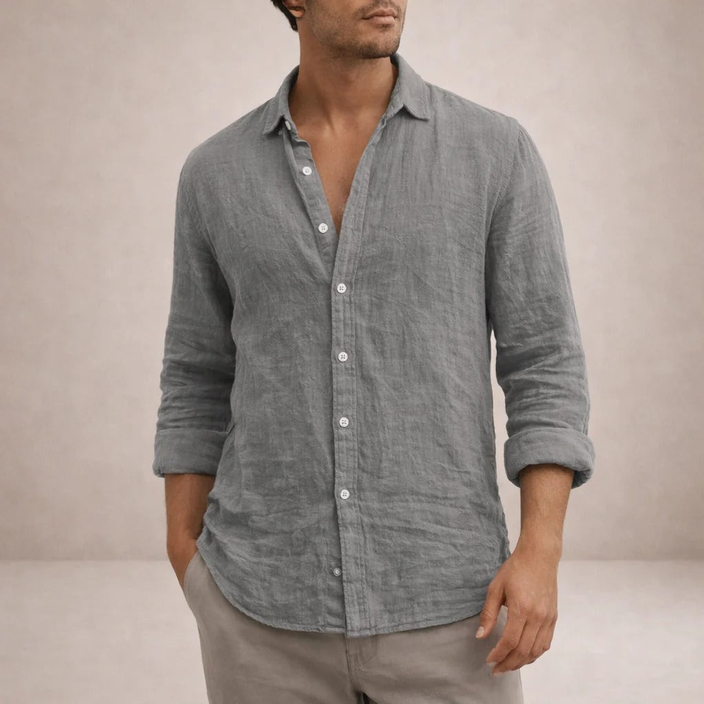 The Tuscany Men's Relaxed Fit Linen Button-Up Shirt