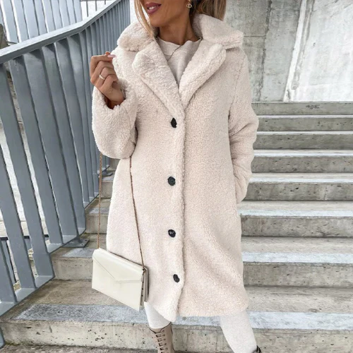 Teddy Coat for Women with Buttons