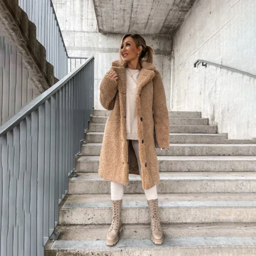 Teddy Coat for Women with Buttons