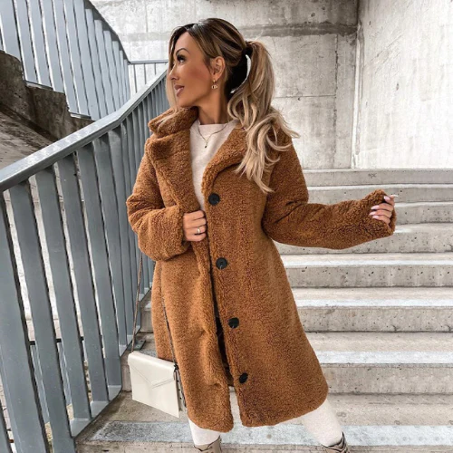 Teddy Coat for Women with Buttons