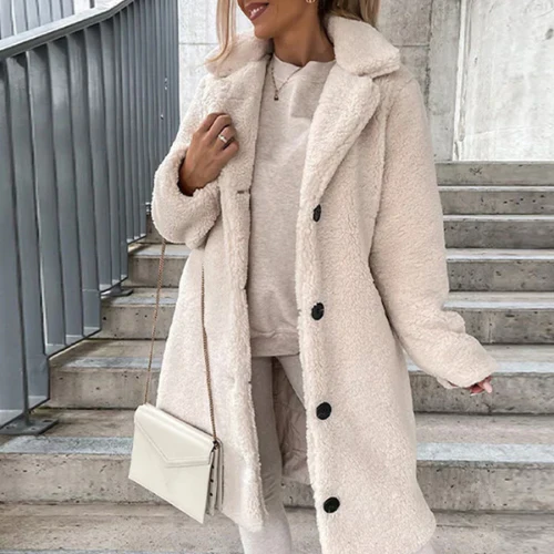 Teddy Coat for Women with Buttons