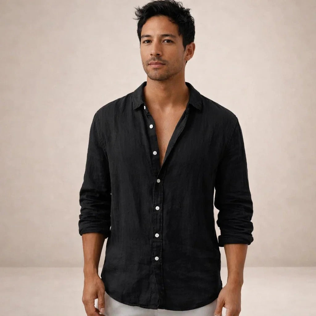 The Sardinia Men's Casual Linen Button-Up Shirt