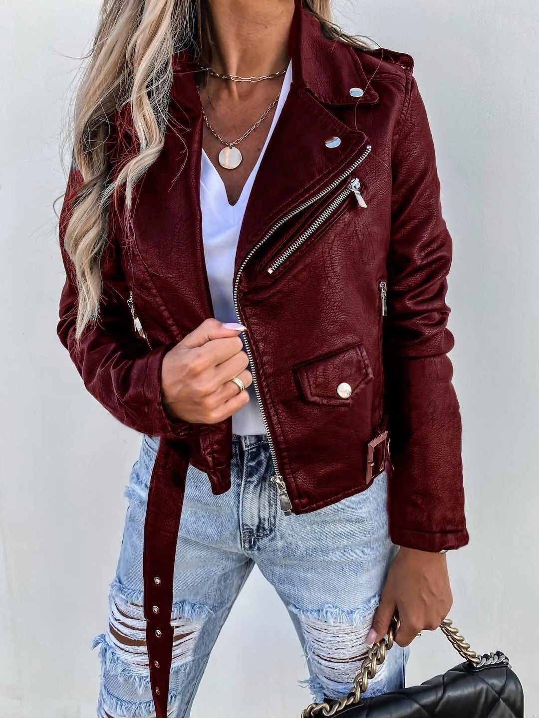 Ladies' Jacket with Asymmetric Zip and Black Colour