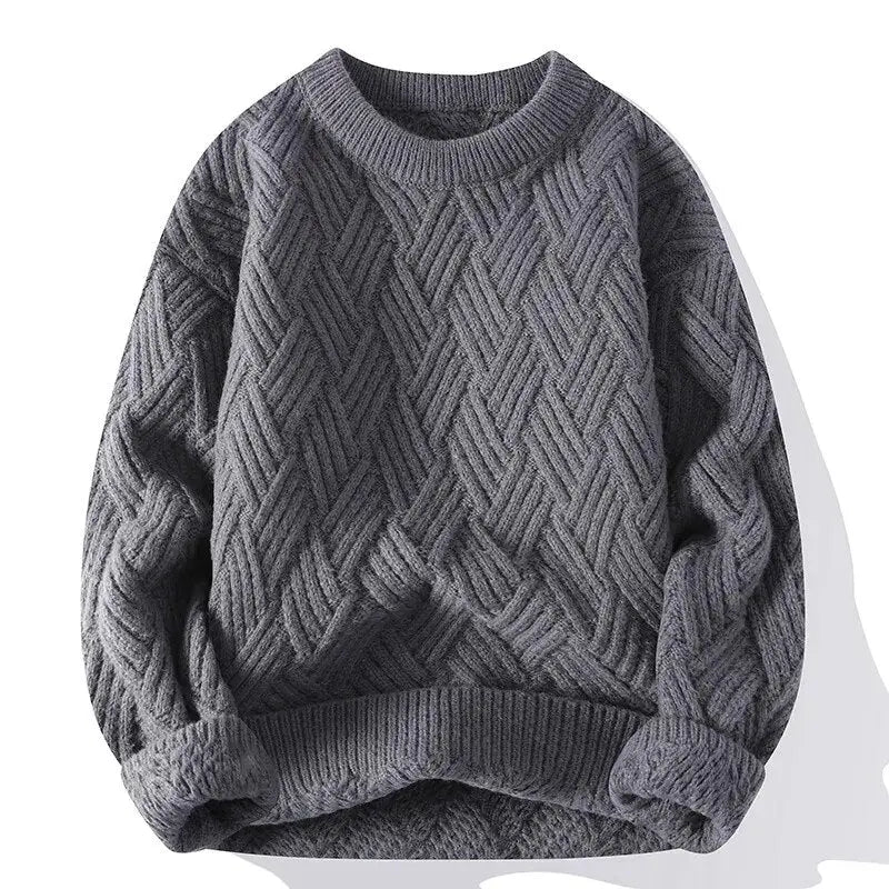 Men's Patterned Round Neck Sweater