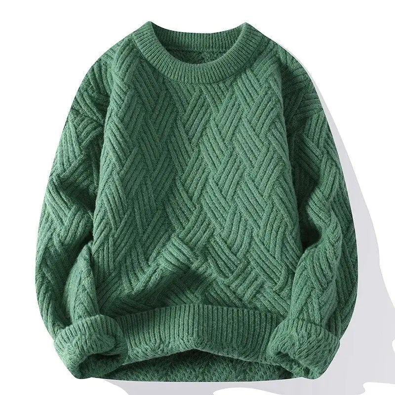 Men's Patterned Round Neck Sweater