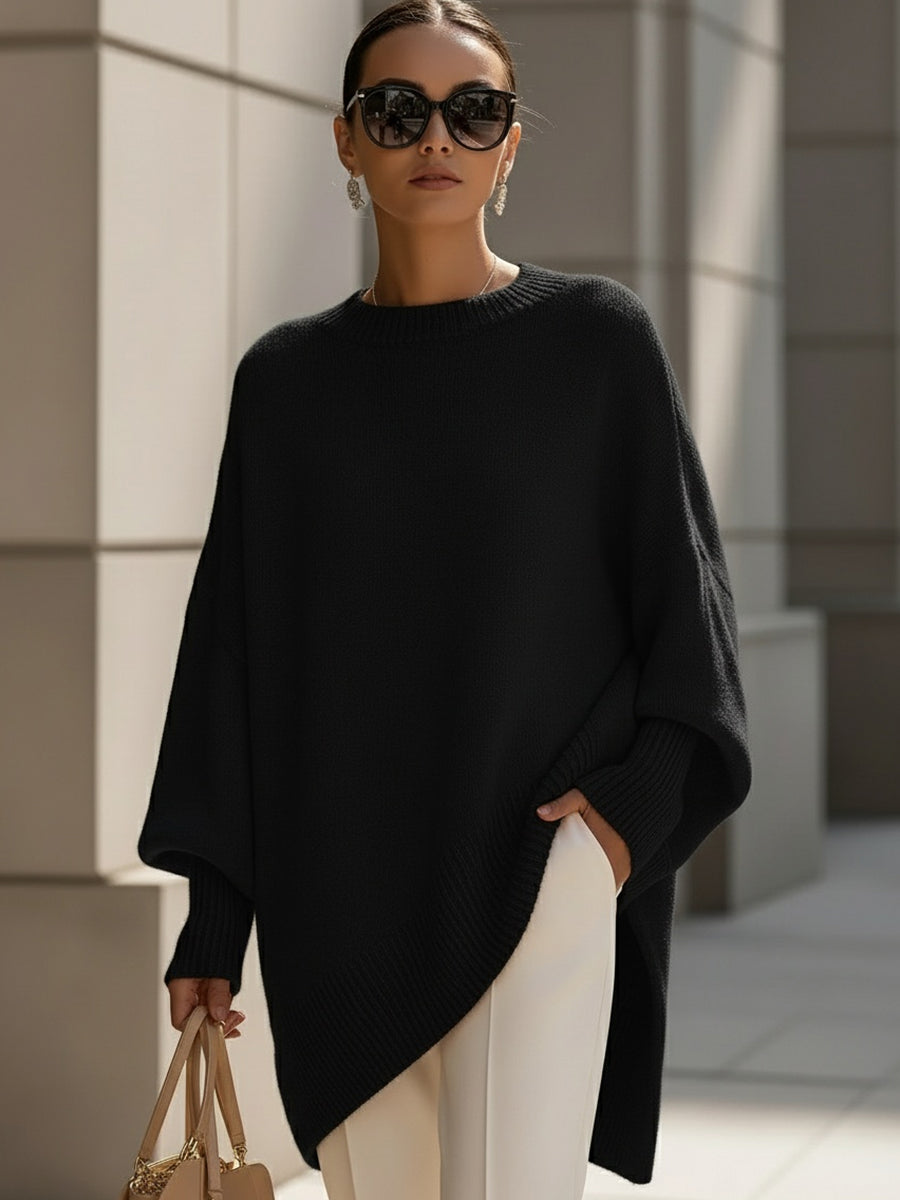 Chic Jersey Top with Asymmetrical Hemline