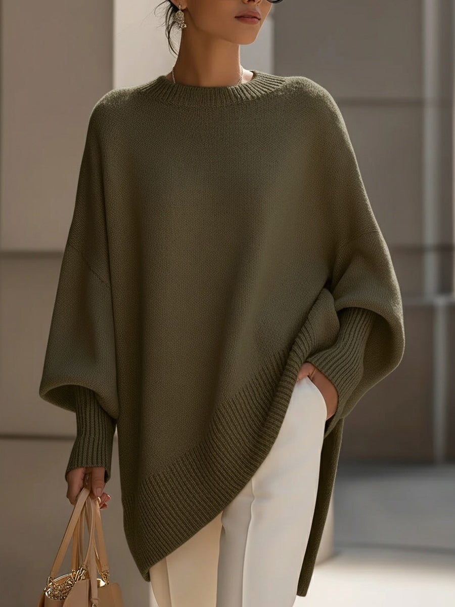 Chic Jersey Top with Asymmetrical Hemline