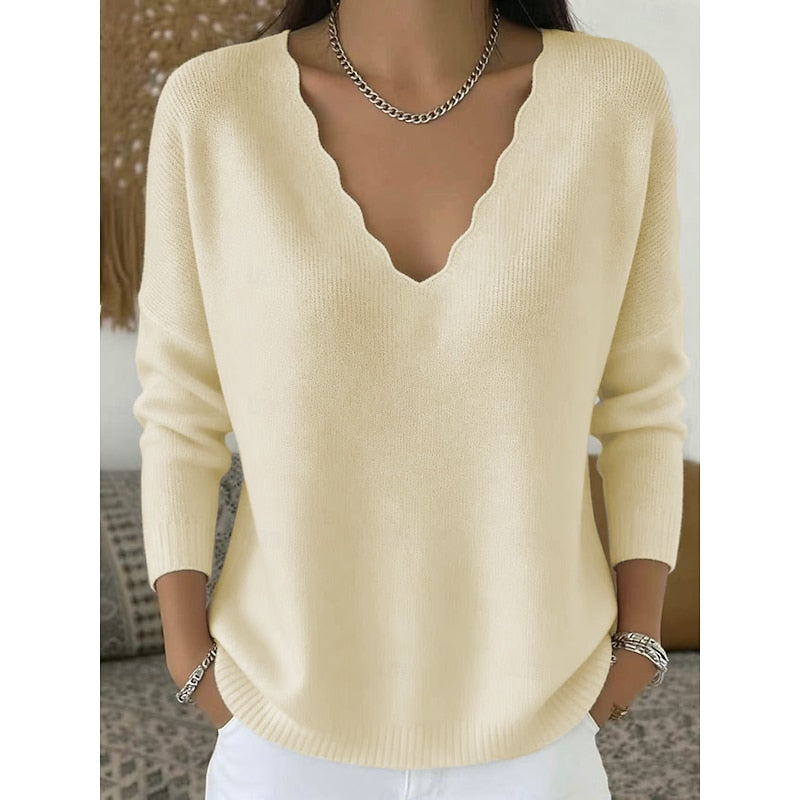Margaret | Scalloped V-Neck Halloween Sweater