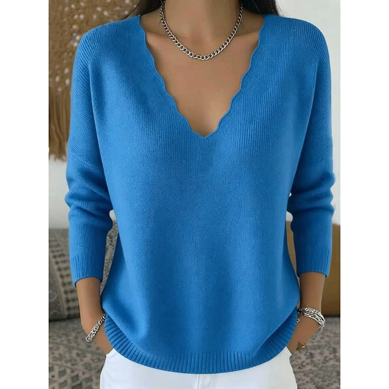 Margaret | Scalloped V-Neck Halloween Sweater