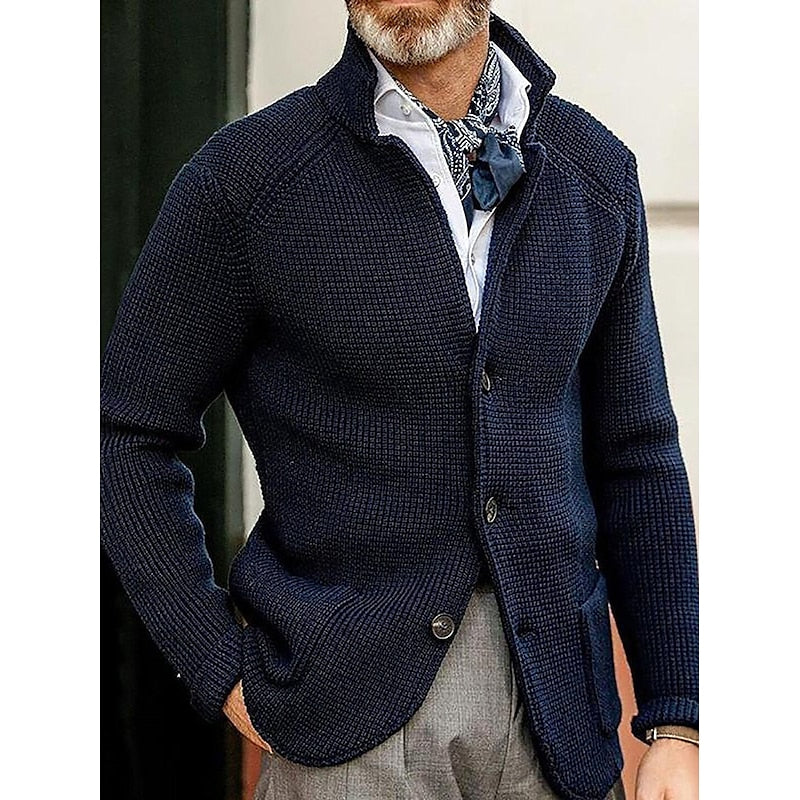 Sinclair | Textured Stand-Collar Knit Cardigan