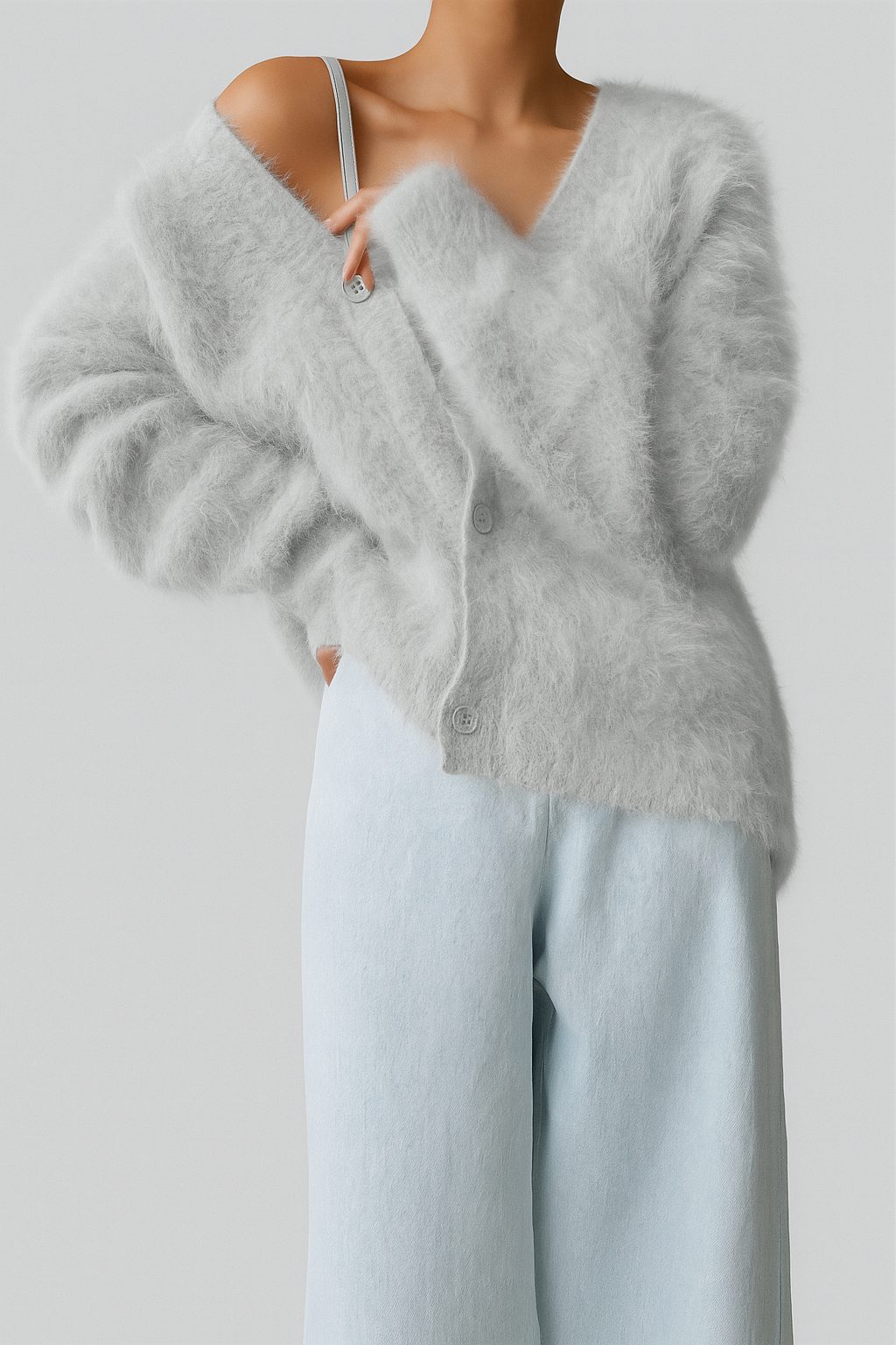 Womens' Button-Up Mohair Vest