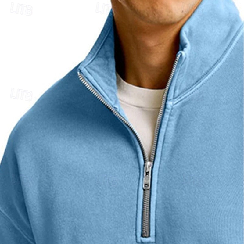 Sutton | Quarter-Zip Stand-Collar Pullover Sweatshirt