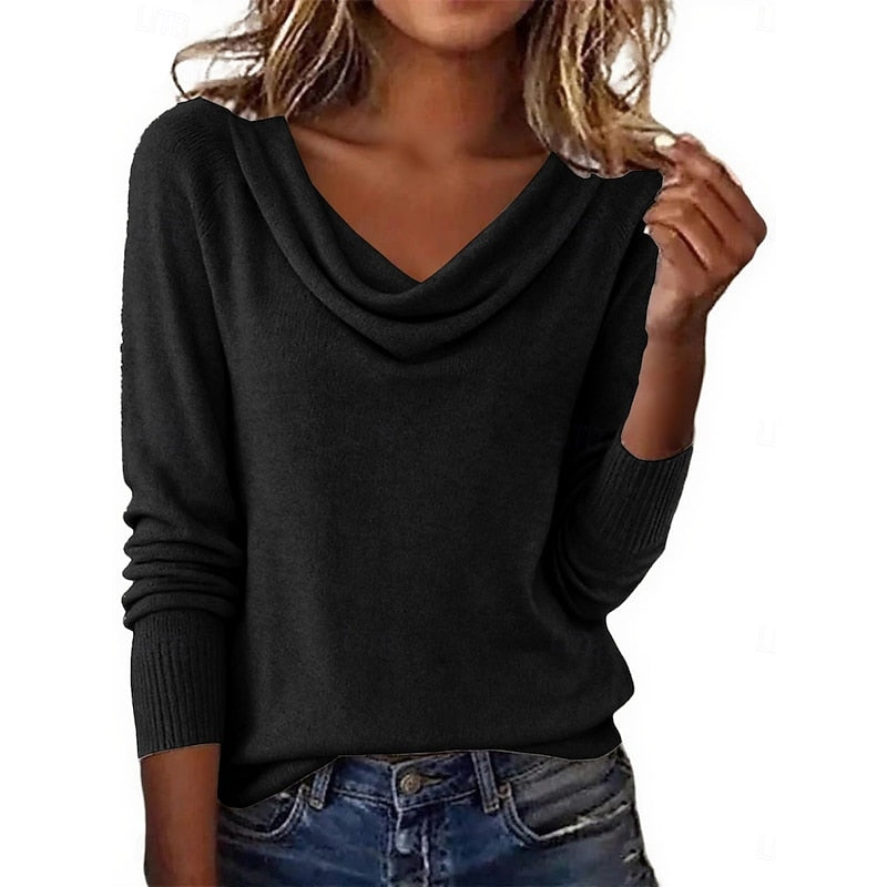 Marlena | Elegant Draped Cowl Neck Blouse