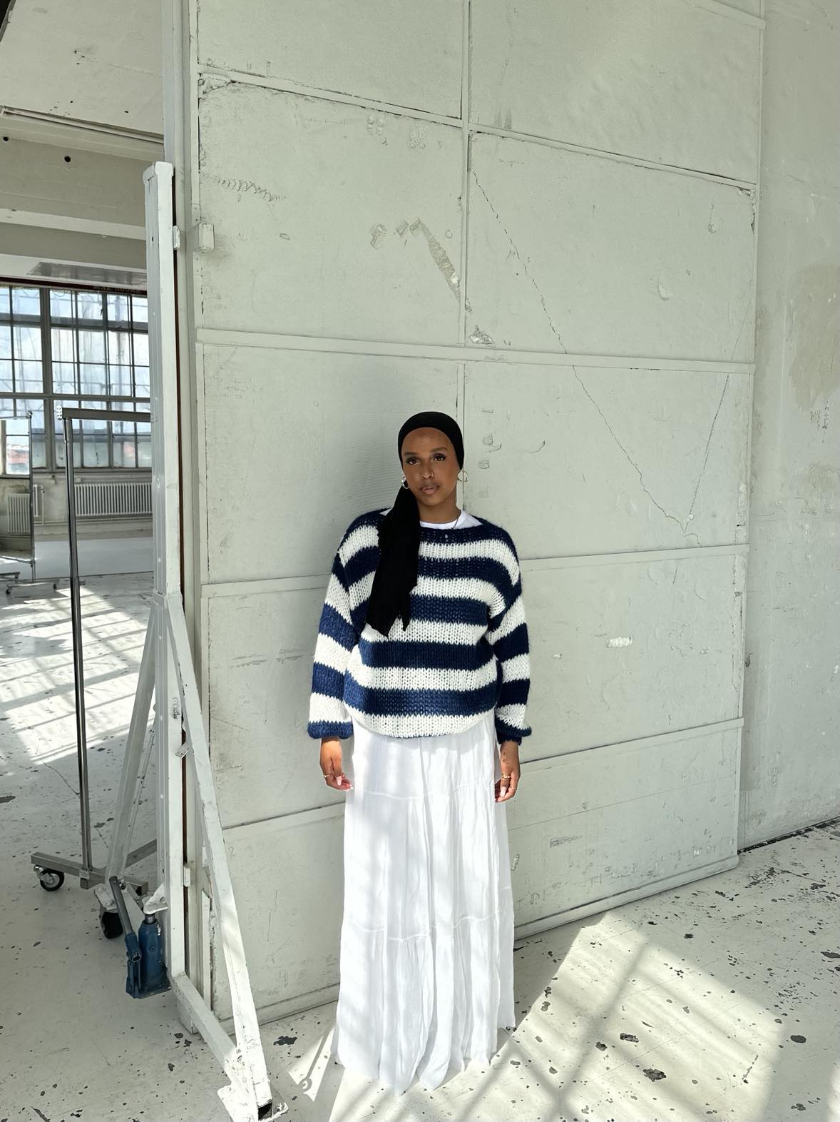 Round Neck Striped Oversized Sweater