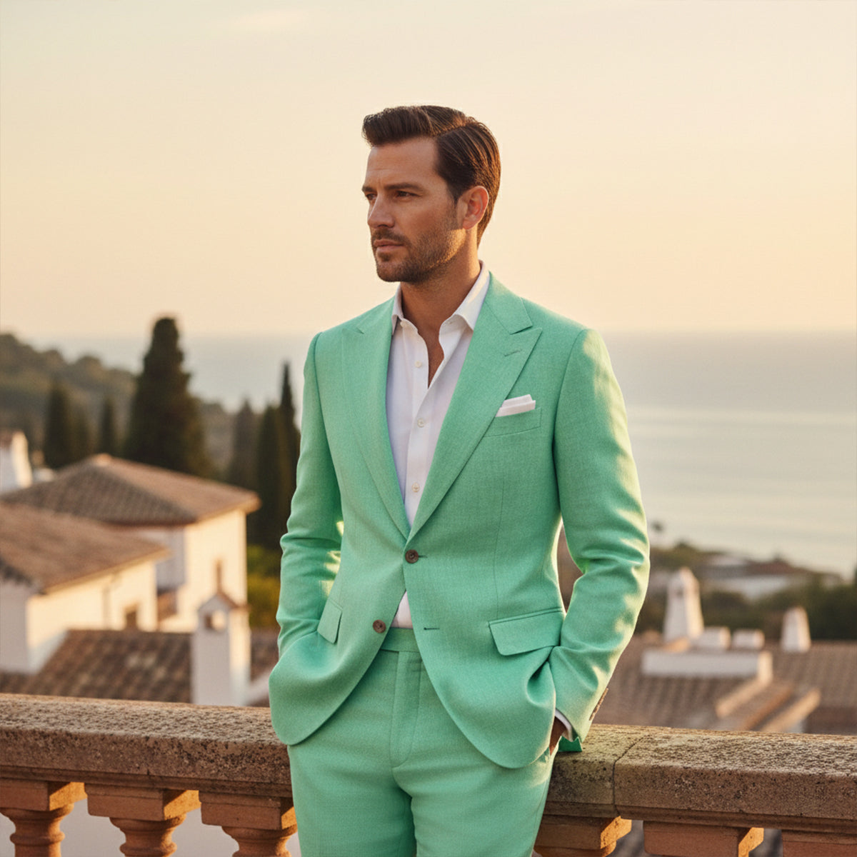 The Lausanne Men’s Casual Linen Suit Set – Blazer & Trousers