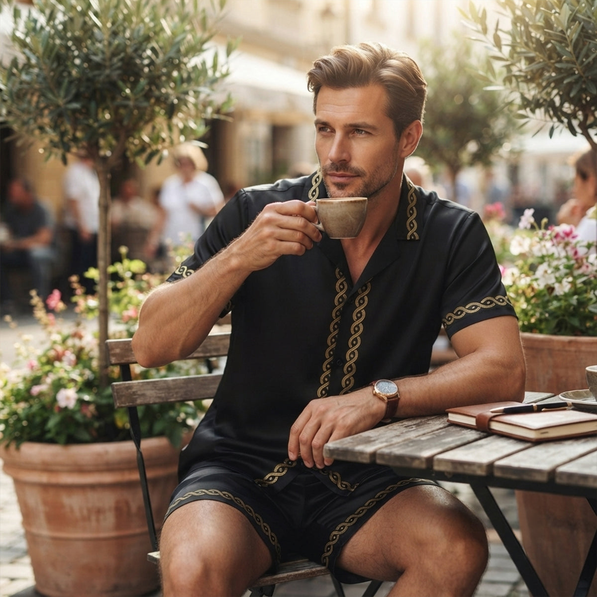 The Stonehill Men’s Retro Print Set – Shirt & Short