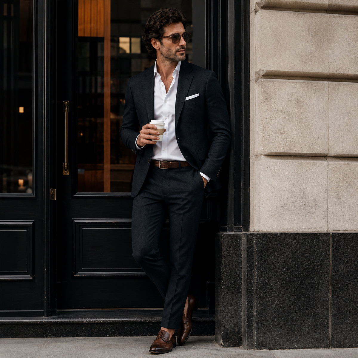 Men’s Slim Fit Set – Two Piece Business Wedding Suit