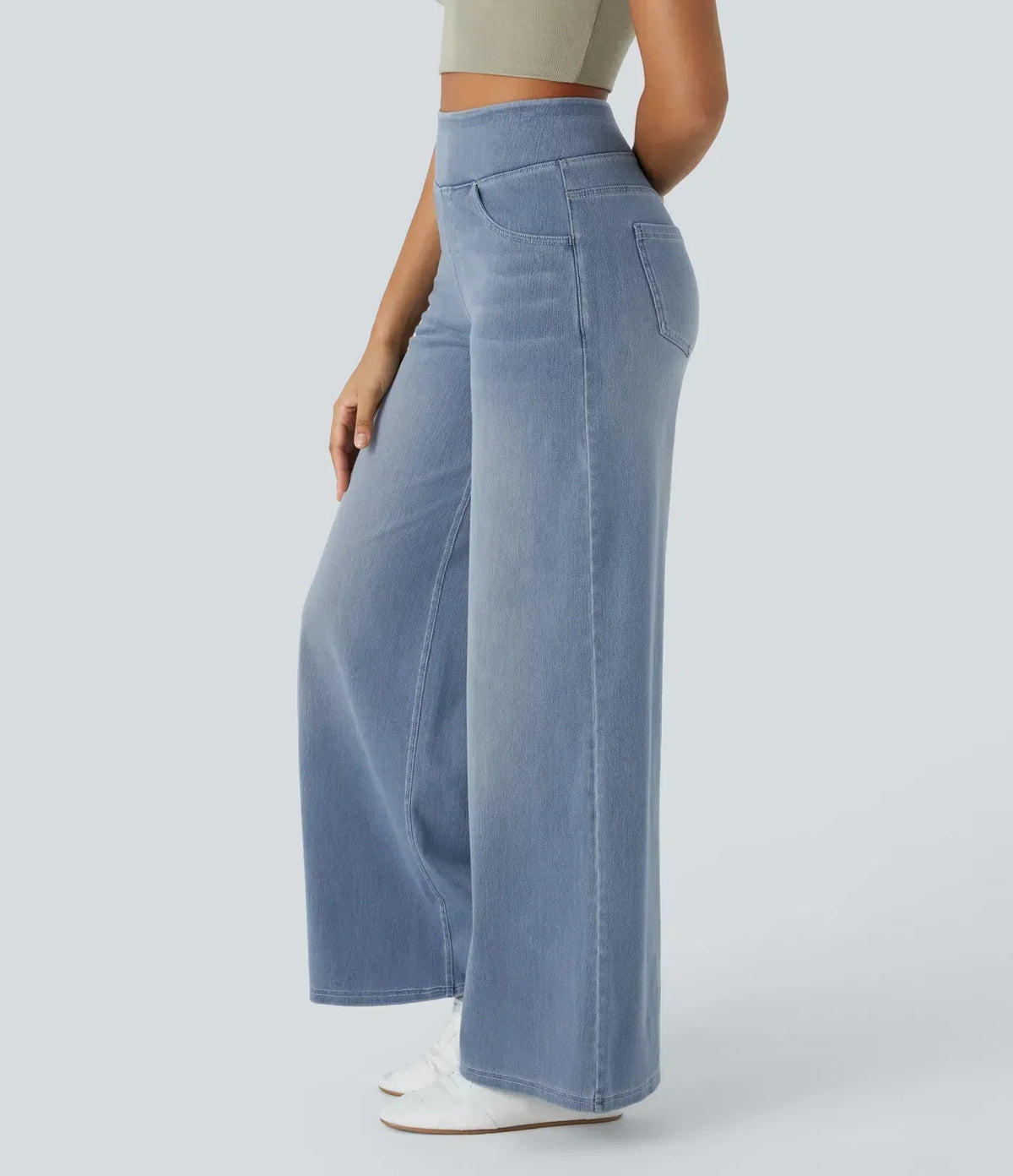 Ladies' Comfy High-Waisted Stretch Trousers | Stylish, Smooth and Flattering