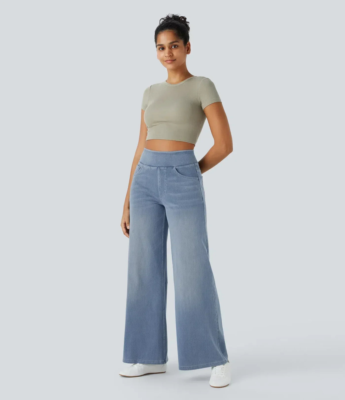Ladies' Comfy High-Waisted Stretch Trousers | Stylish, Smooth and Flattering